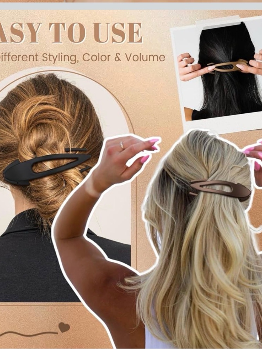 Neutral Tone Hair Clips Set - 8 Pack box 2 NWT - Picture 7 of 7